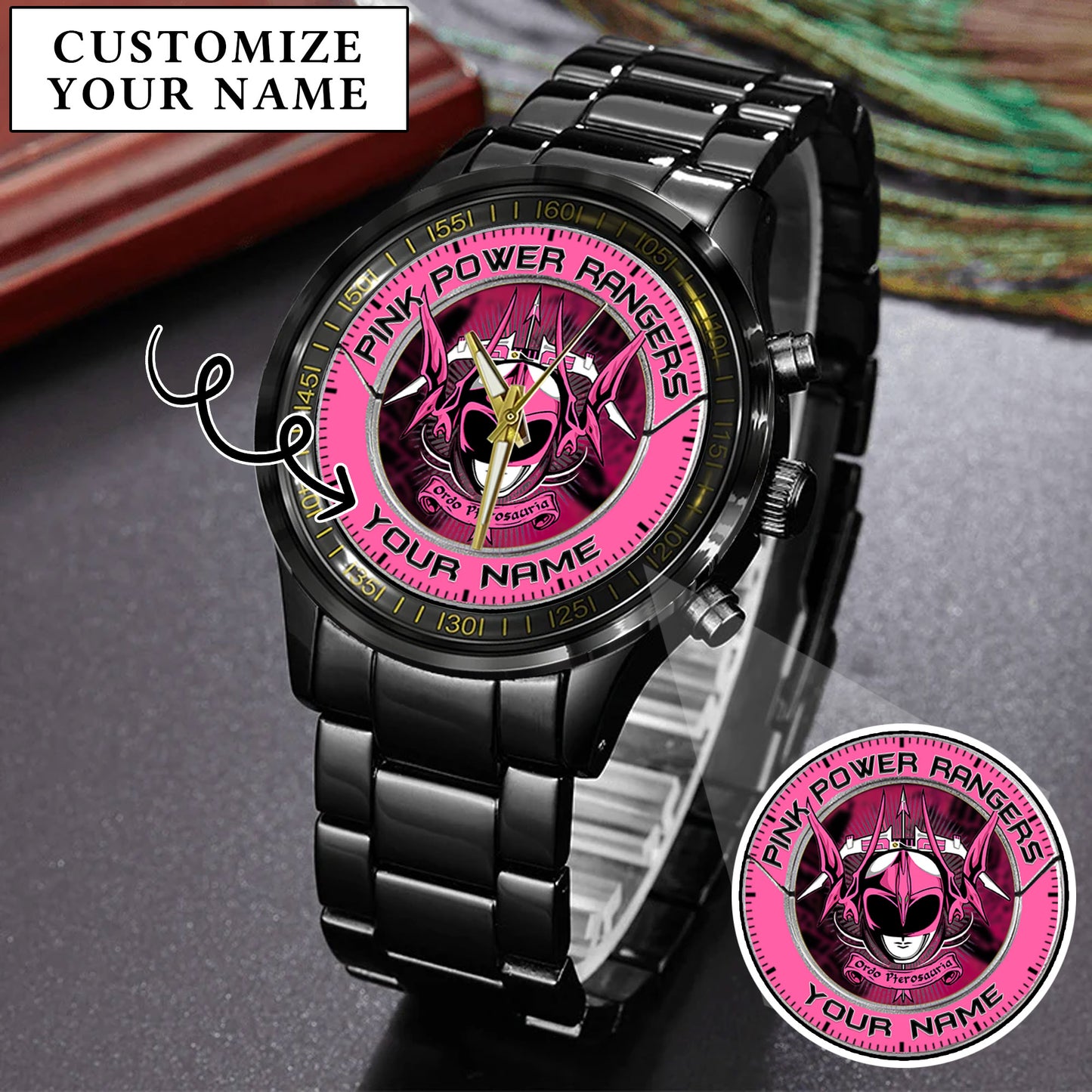 Mighty Morphin Power Rangers Pterodactyl Custom Name Watch