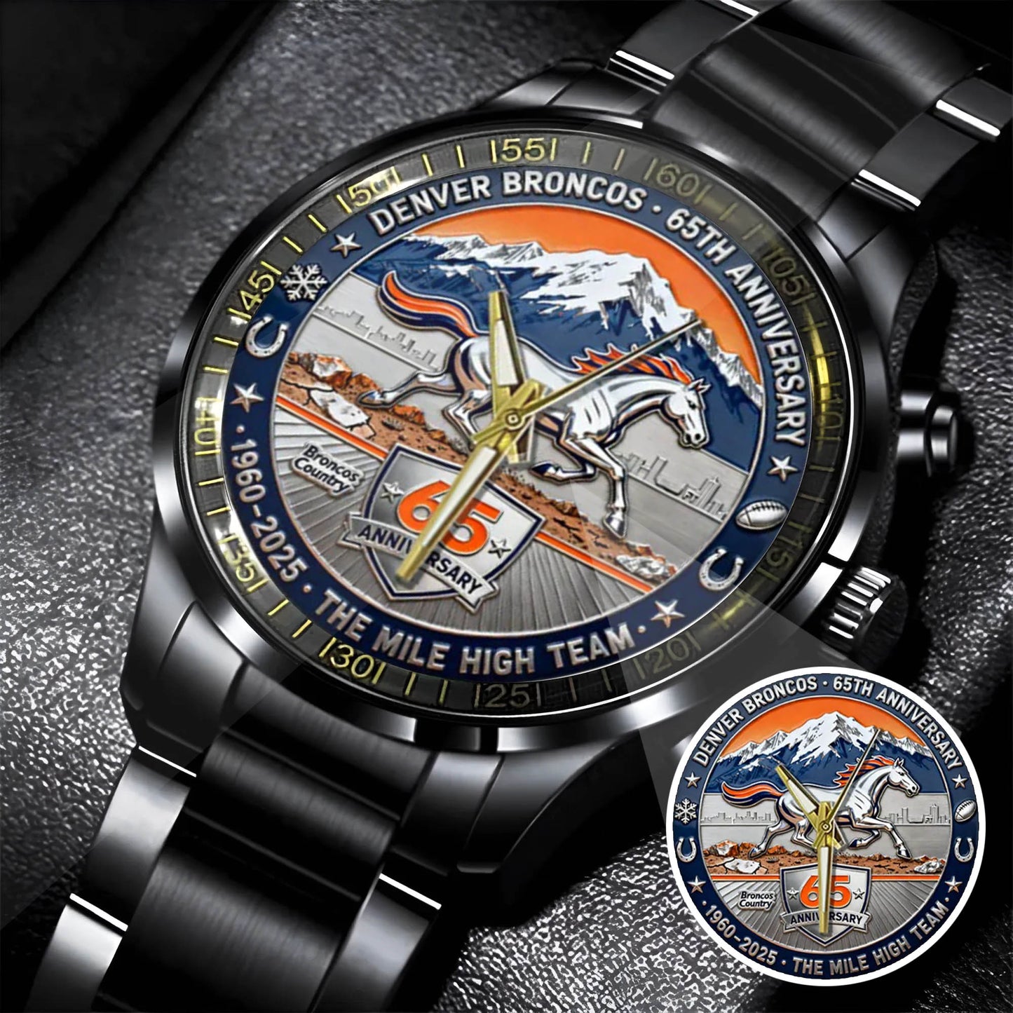 Denver Broncos The 65th Anniversary Custom Watch