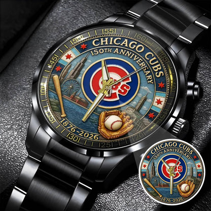 Chicago Cubs 150th Anniversary Stainless Steel Watch