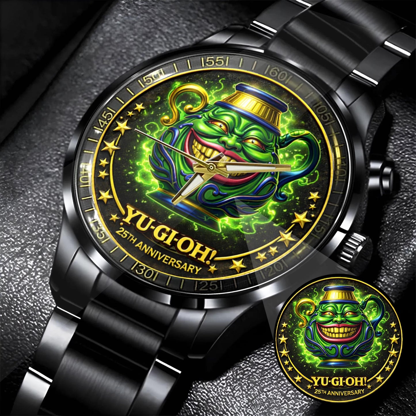 Anime Yugioh 25th Anniversary Coin Pot of Greed Custom Watch