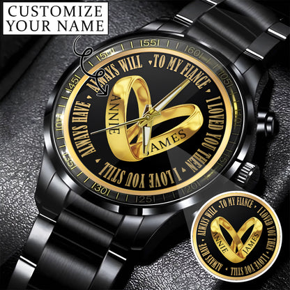 Custom Name Couple Watch – Personalized His & Hers Watch Set – Romantic Gift for Valentine’s Day, Anniversary & Birthday