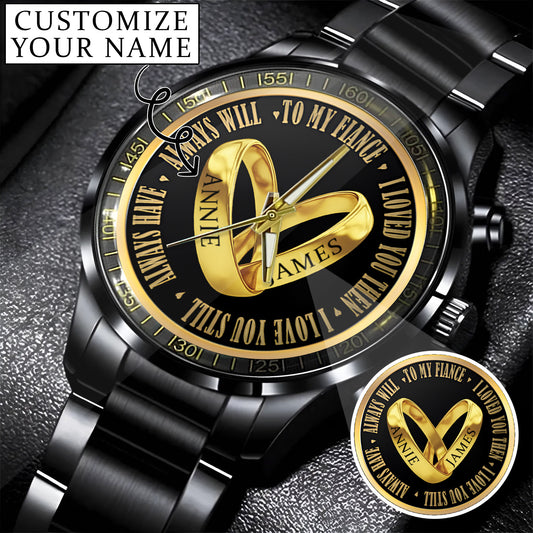Custom Name Couple Watch – Personalized His & Hers Watch Set – Romantic Gift for Valentine’s Day, Anniversary & Birthday