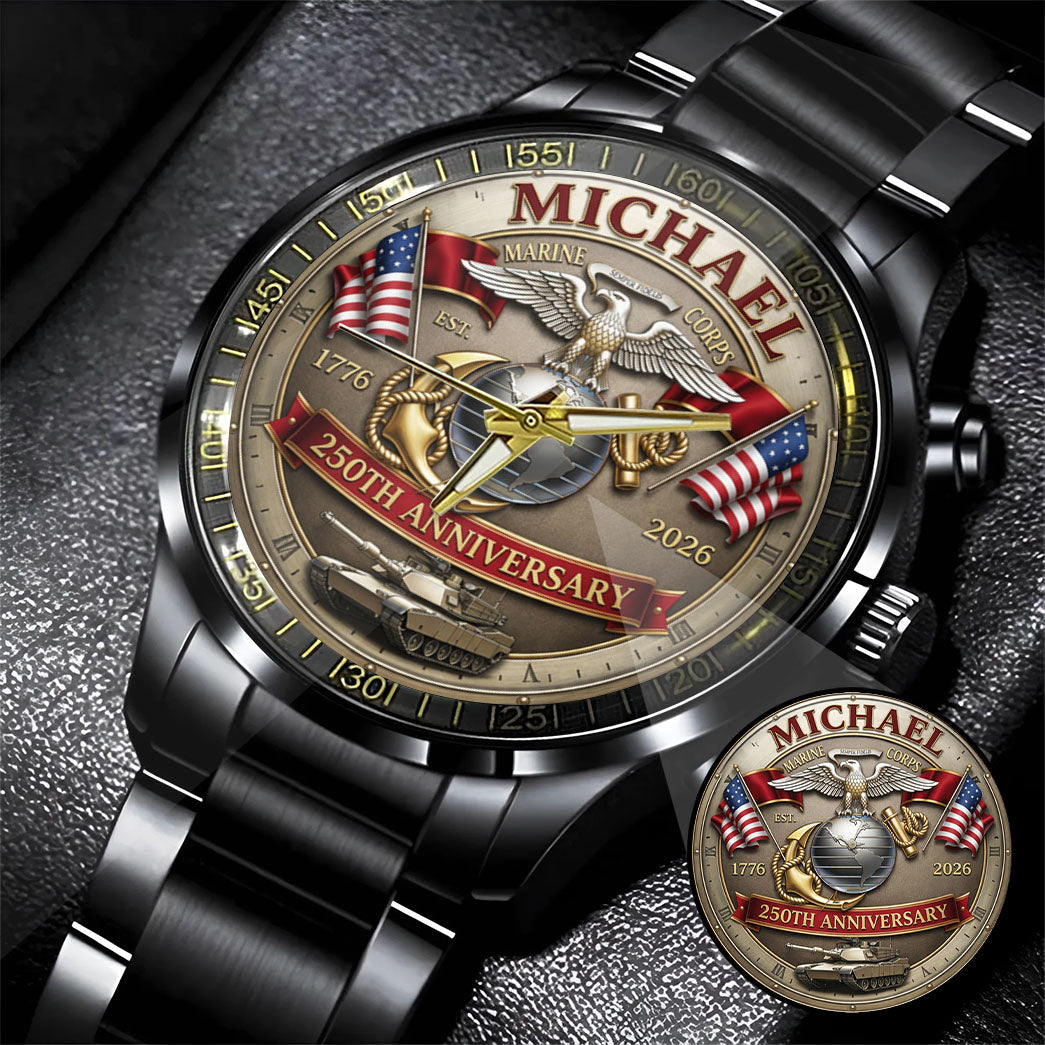 USA 250th Anniversary U.S. Marin Corps- Custom Name Watch