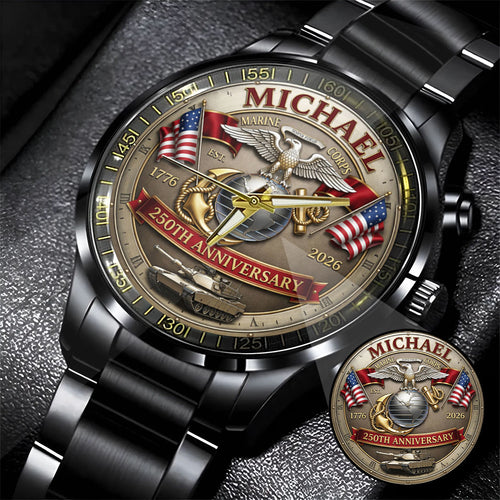 USA 250th Anniversary U.S. Marin Corps- Custom Name Watch