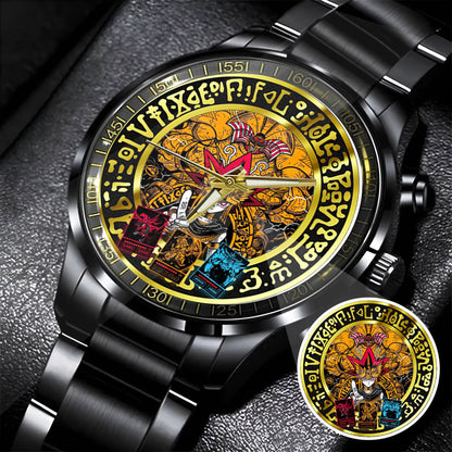 YGO Mystic Duel Anime Watch Dial – Black Alloy Case, Limited Art Design