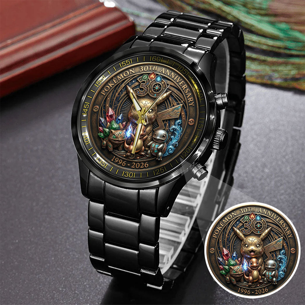 Pokemon 30th 1966-2026 Anniversary Steel Stainless Watch