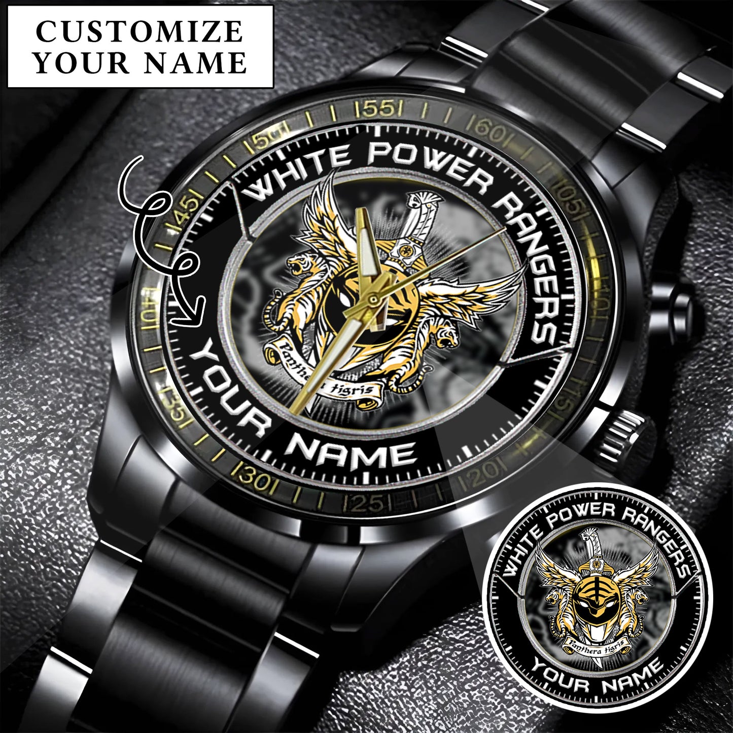 Mighty Morphin Power Rangers Tigerzord Custom Name Watch