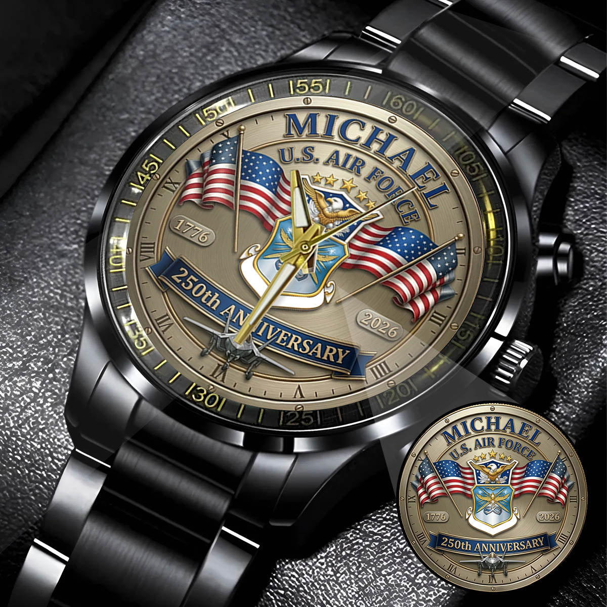 USA 250th Anniversary U.S. Air Force - Custom Name Watch