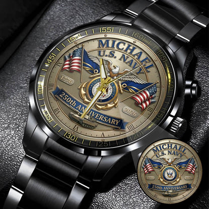 USA 250th Anniversary U.S. Navy - Custom Name Watch