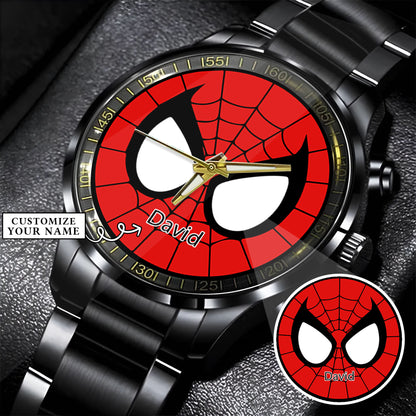 Custom Spider Matching Couple Watches – Personalized Name Edition