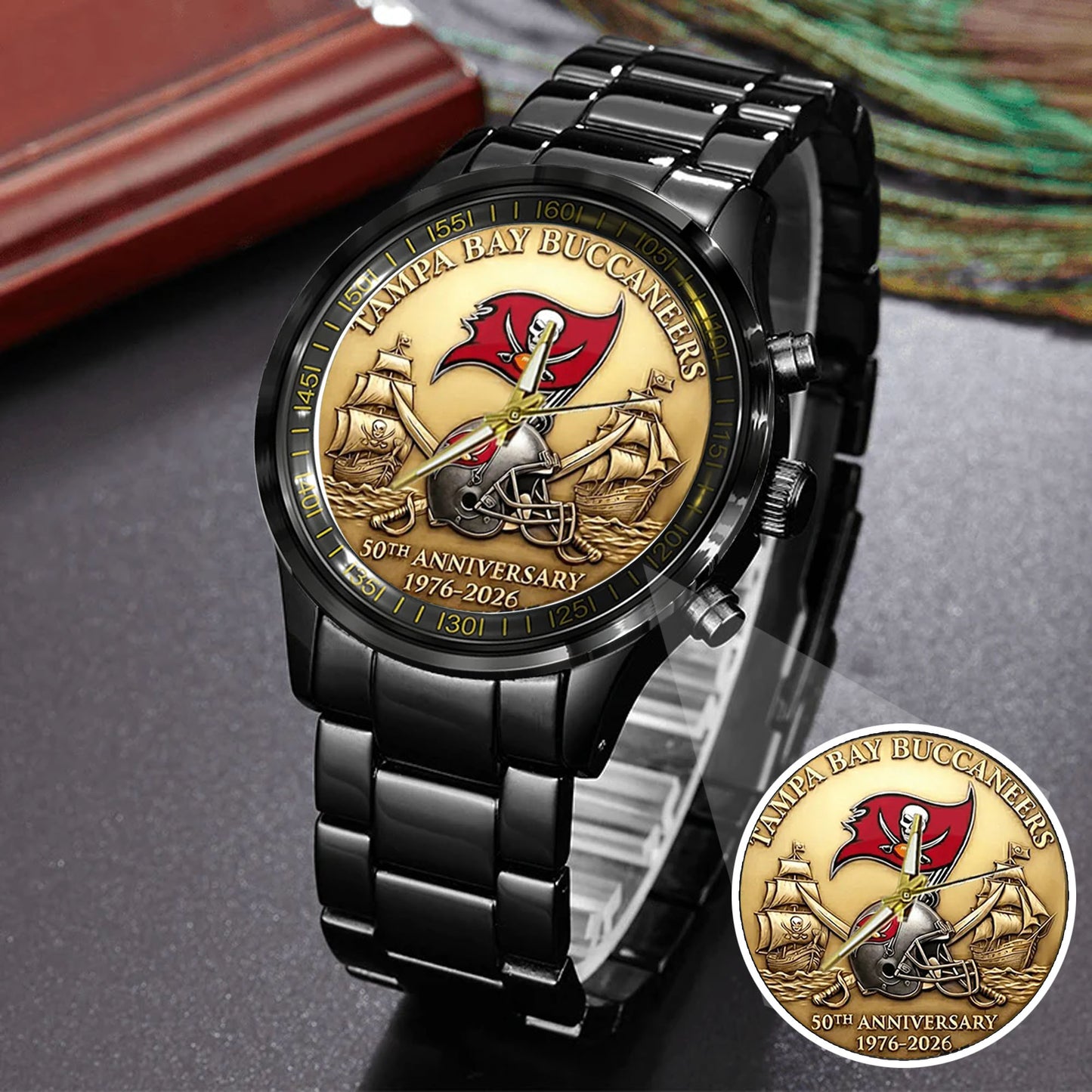 Tampa Bay Buccaneers 50th Anniversary Stainless Steel Watch