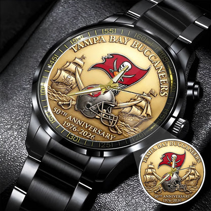 Tampa Bay Buccaneers 50th Anniversary Stainless Steel Watch