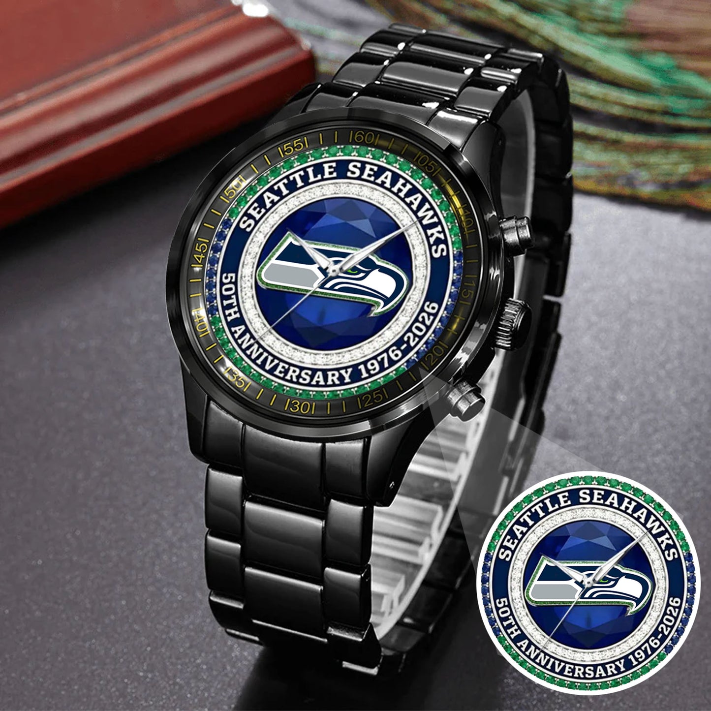 Seattle Seahawks 50th Anniversary Stainless Steel Watch
