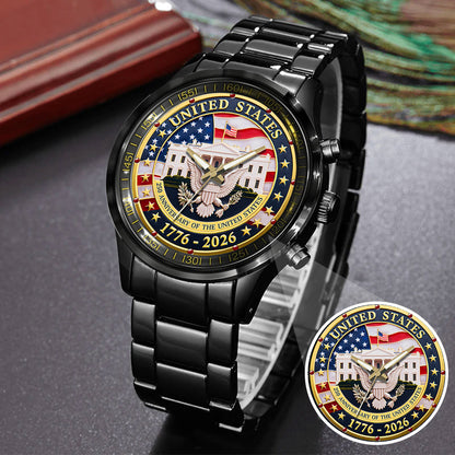 US 250 Years Of Freedom Stainless Steel Watch