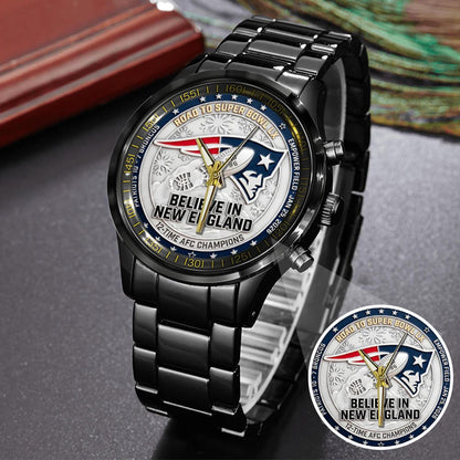 New England Patriots Champions Stainless Steel Watch
