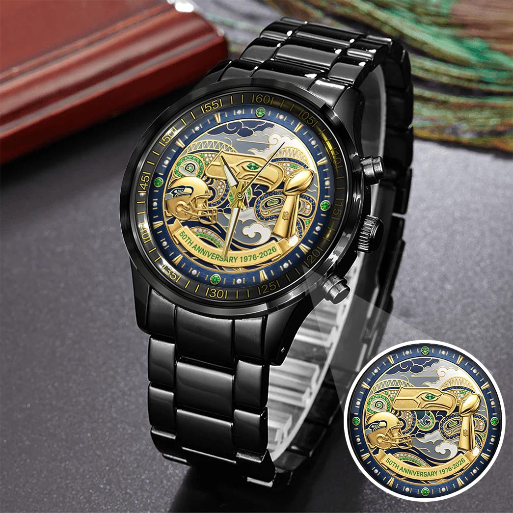Seattle Seahawks 50th Anniversary Go Hawks 1976-2026 Watch