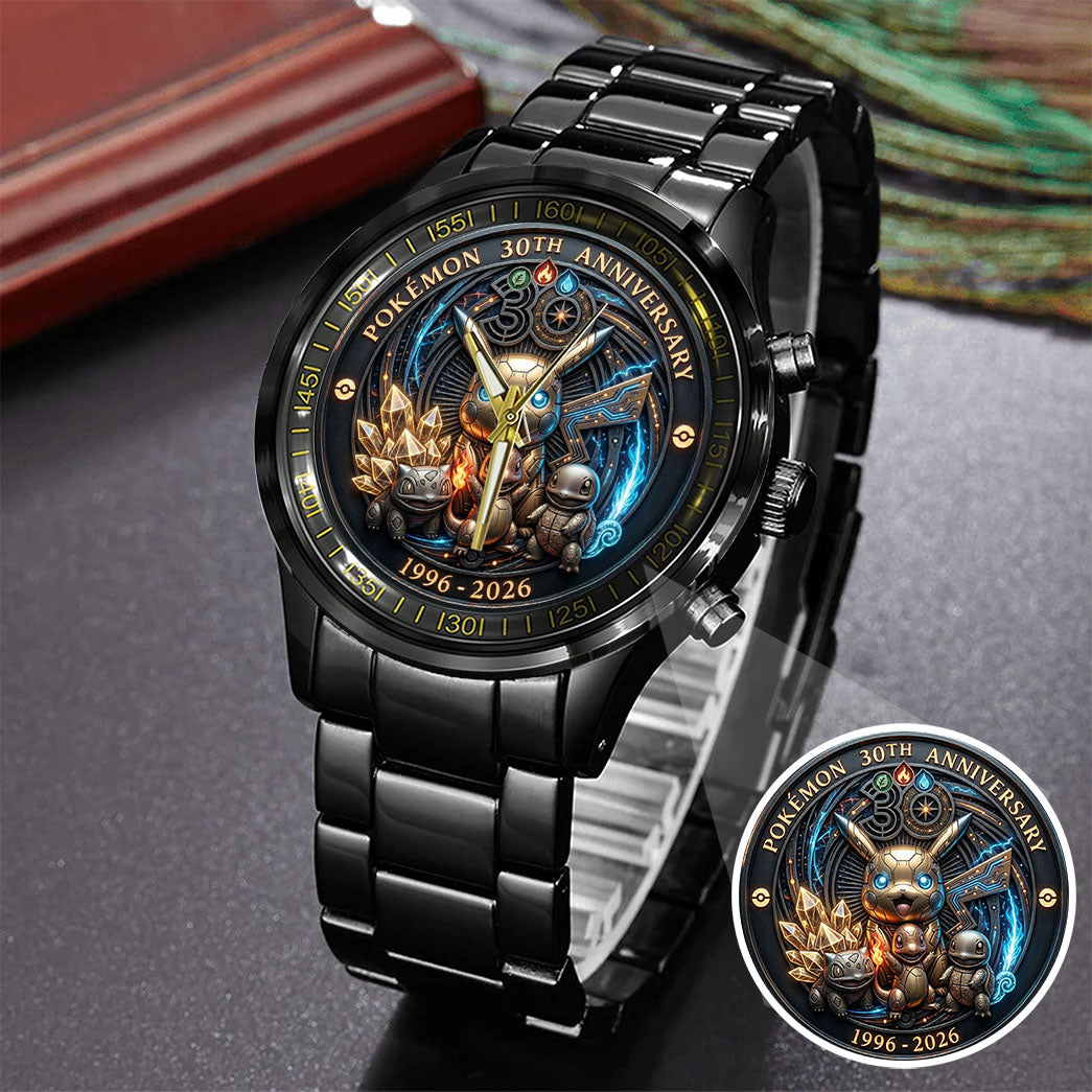 Pokemon 30th 1966-2026 Anniversary Steel Stainless Watch