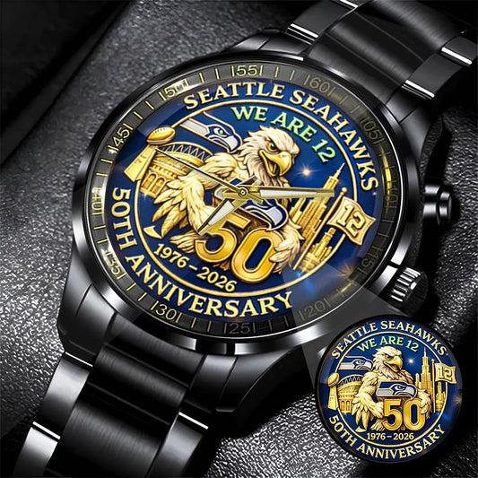 Seattle Seahawks 50th Anniversary Go Hawks 1976-2026 Watch
