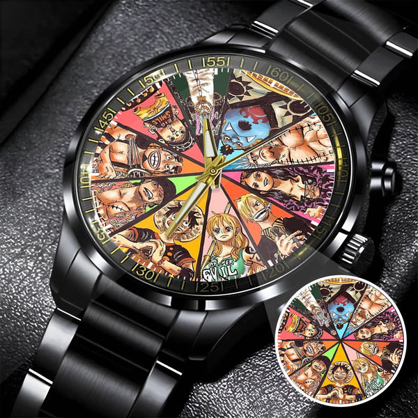 2023 ONE PIECE アクア・グラント GEM M BlackStainlessSteelWatchsfcopy