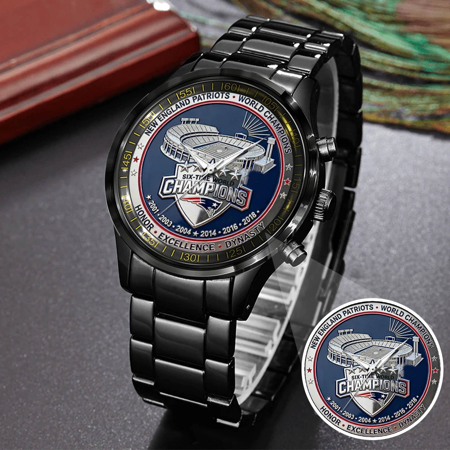New England Patriots 65th Anniversary Stainless Steel Watch