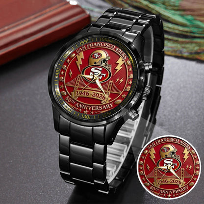 San Francisco 49ers 80th Anniversary Stainless Steel Watch