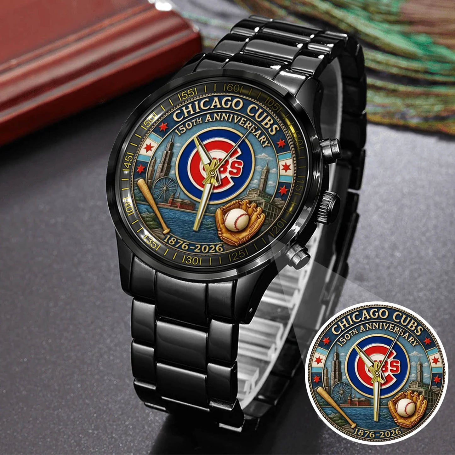 Chicago Cubs 150th Anniversary Stainless Steel Watch