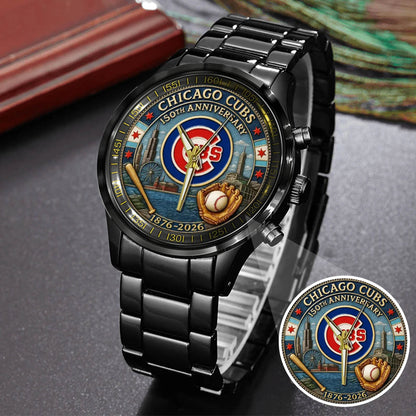 Chicago Cubs 150th Anniversary Stainless Steel Watch
