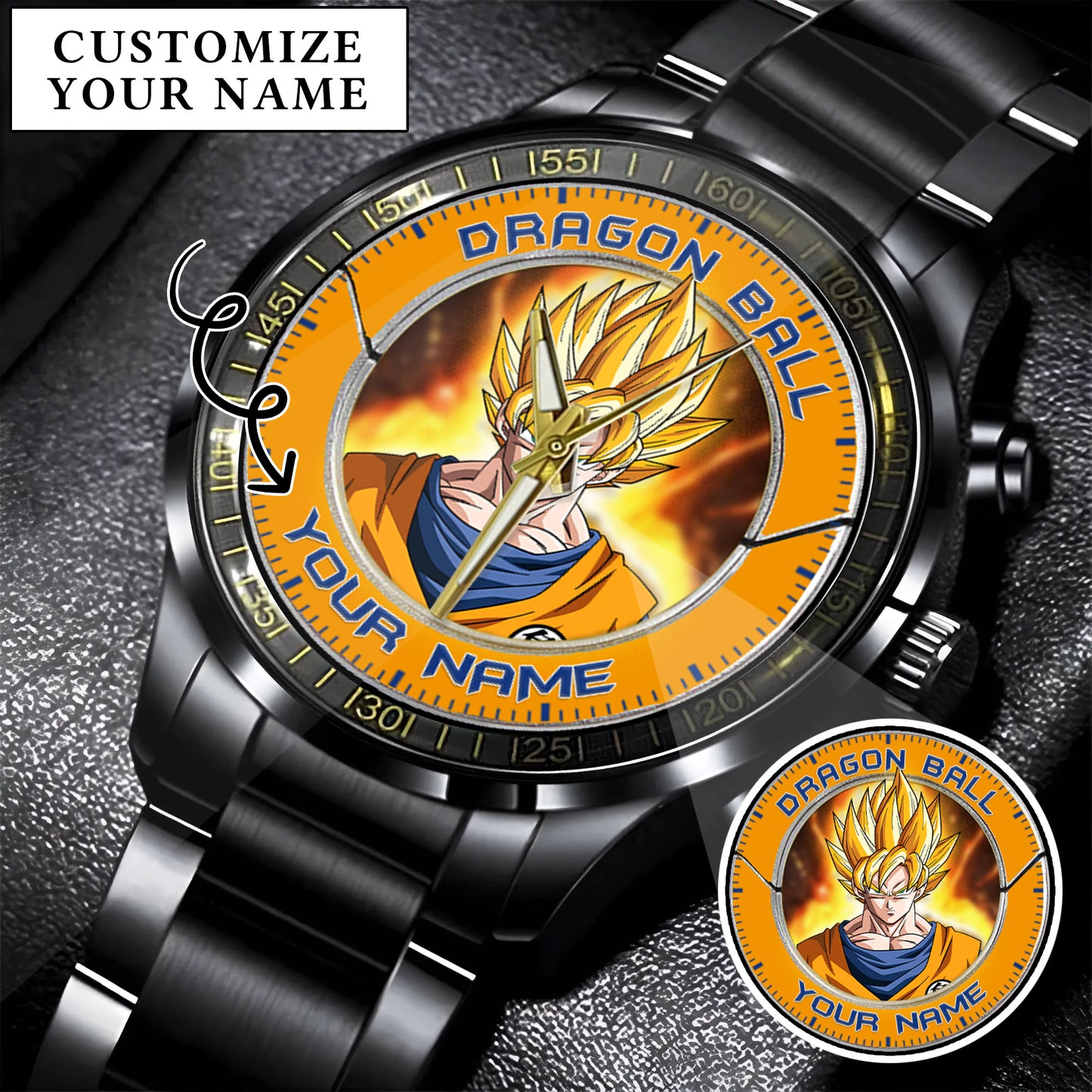 Anime Dragon Ball Songoku Custom Name Watch