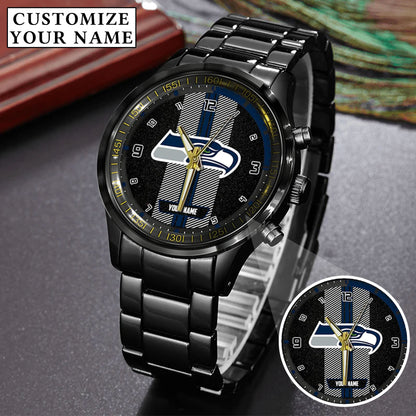 Personalized Seattle Seahawks Stainless Steel Watch