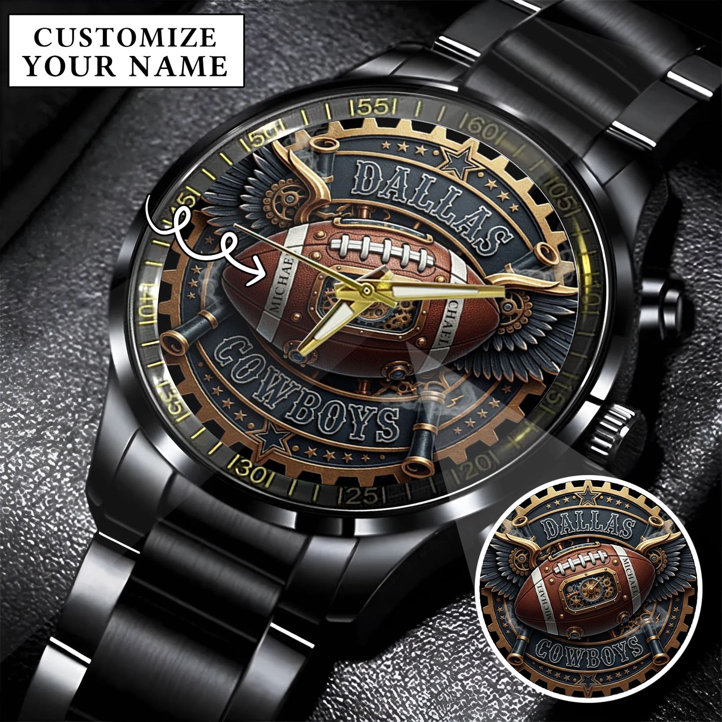 Custom Football Team Watch – Personalized Name Gridiron Edition