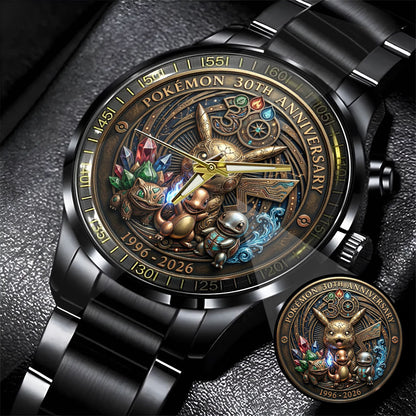 Pokemon 30th 1966-2026 Anniversary Steel Stainless Watch