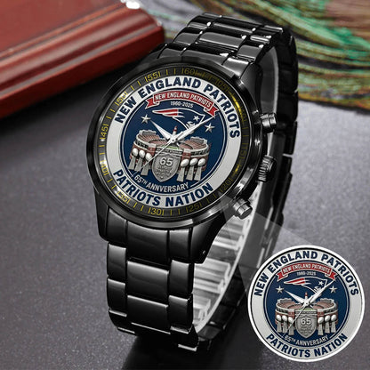 New England Patriots 65th Anniversary Stainless Steel Watch