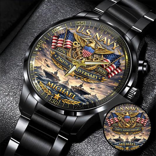 USA 250th Anniversary U.S. Navy - Custom Name Watch