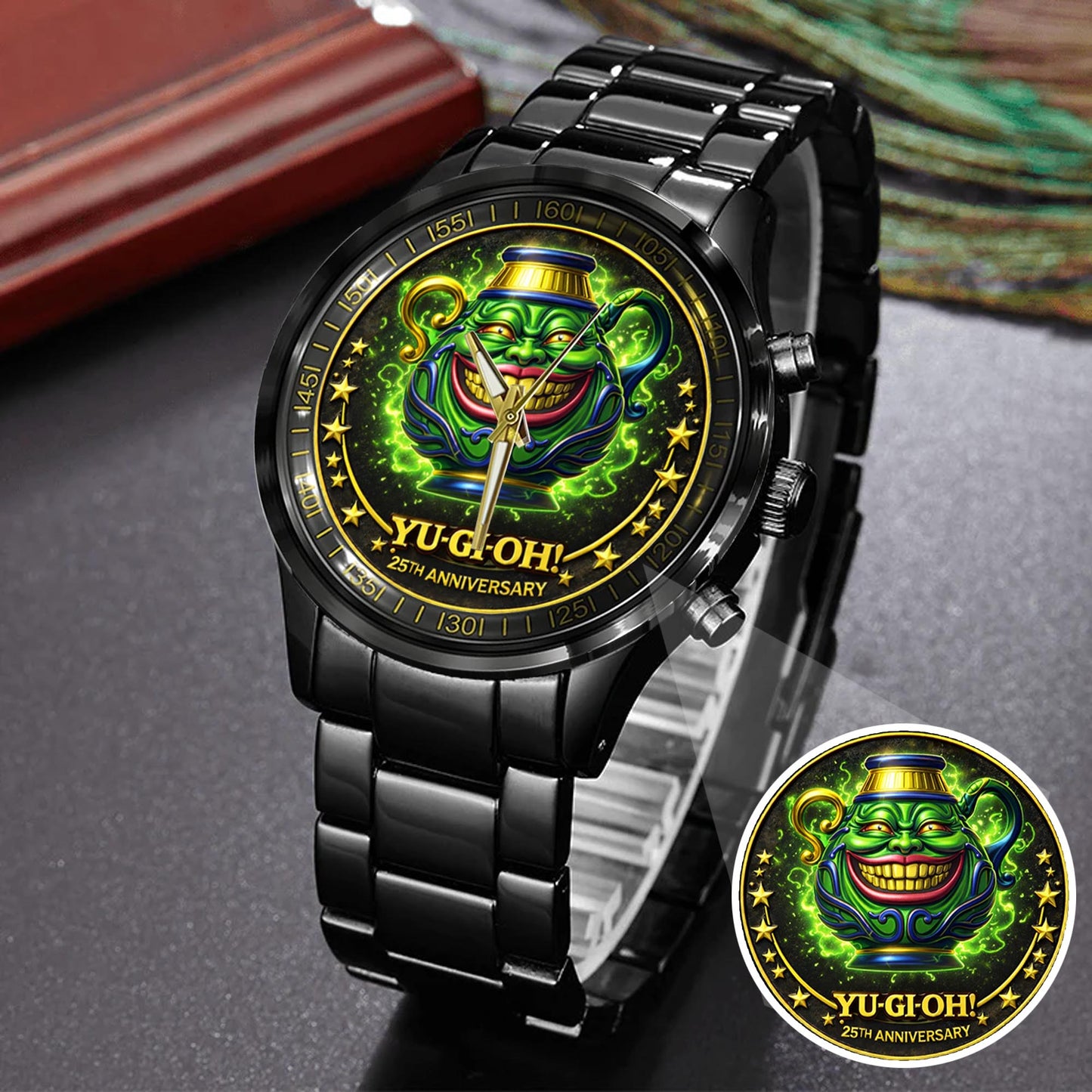 Anime Yugioh 25th Anniversary Coin Pot of Greed Custom Watch
