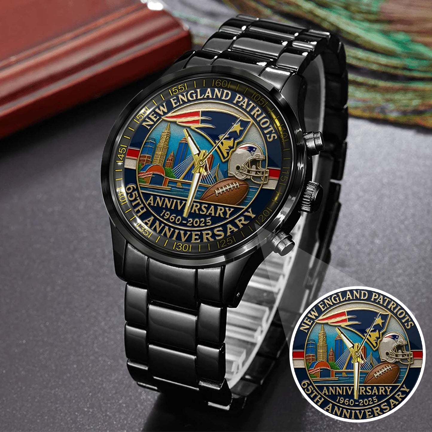 New England Patriots Champions Stainless Steel Watch