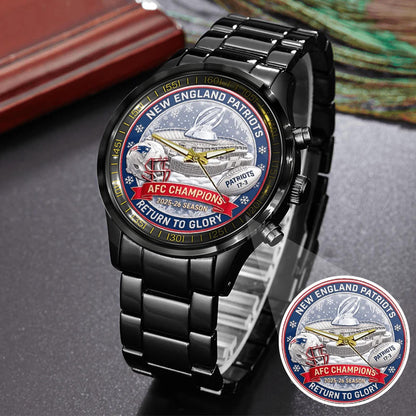 New England Patriots Champions Stainless Steel Watch