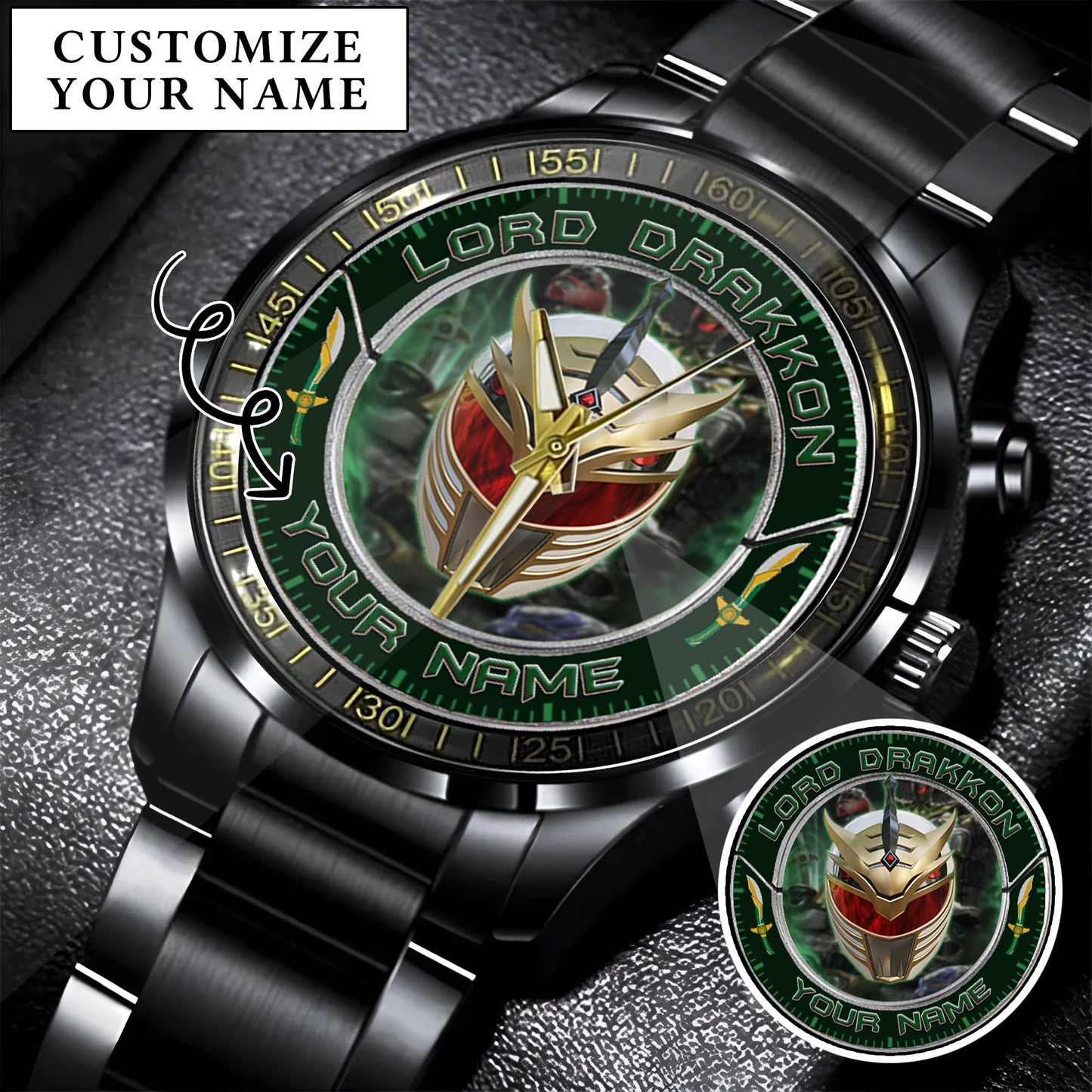 Power Rangers Lord Drakkon Helmet Custom Name Watch