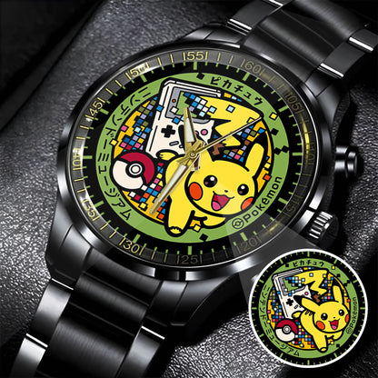 PKM Pikachu Limited Edition Black Stainless Steel Watch
