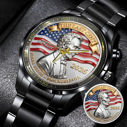 Abraham Lincoln Coin In God We Trust Custom Watch