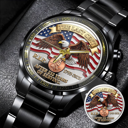 The Last Cent America Eagle Flag Lincoln Custom Watch