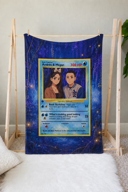 Personalized Family Couple Friend Extended Art Fleece Blanket – Custom Photo, Names & Date