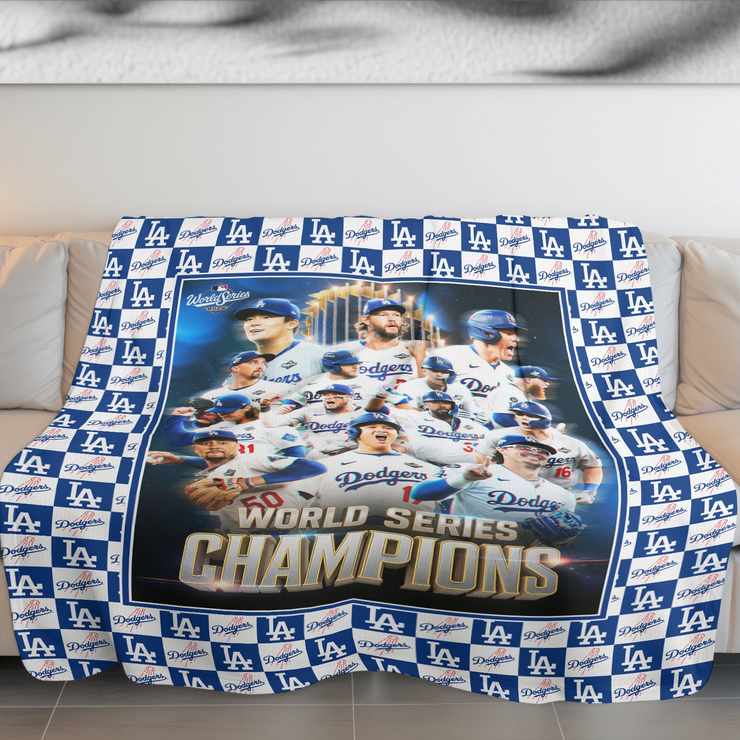 LA Dodgers 2025 Worlds Series Champion Blanket