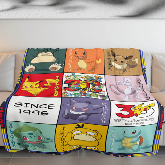 Anime Poke 30th Anniversary Custom Blanket