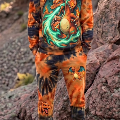 PKM Charizard Tie-Dye Hoodie And Sweatpants Set