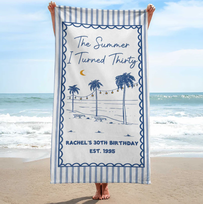 Personalized Beach Towel Custome Name Gift