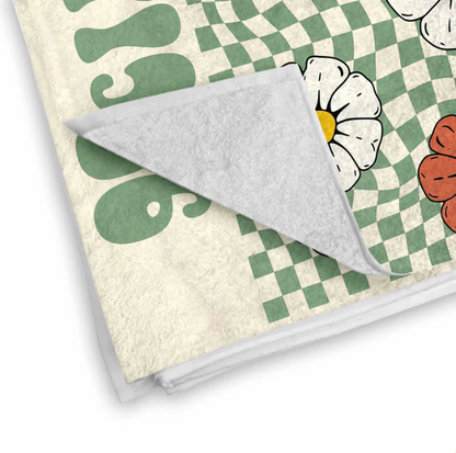 Personalized Groovy Beach Towel Custome Name Floral Gift