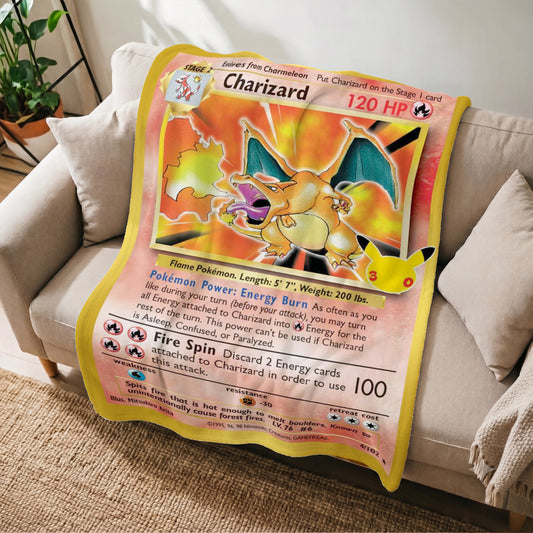 PKM Charizard 30th Celebration Fleece Blanket