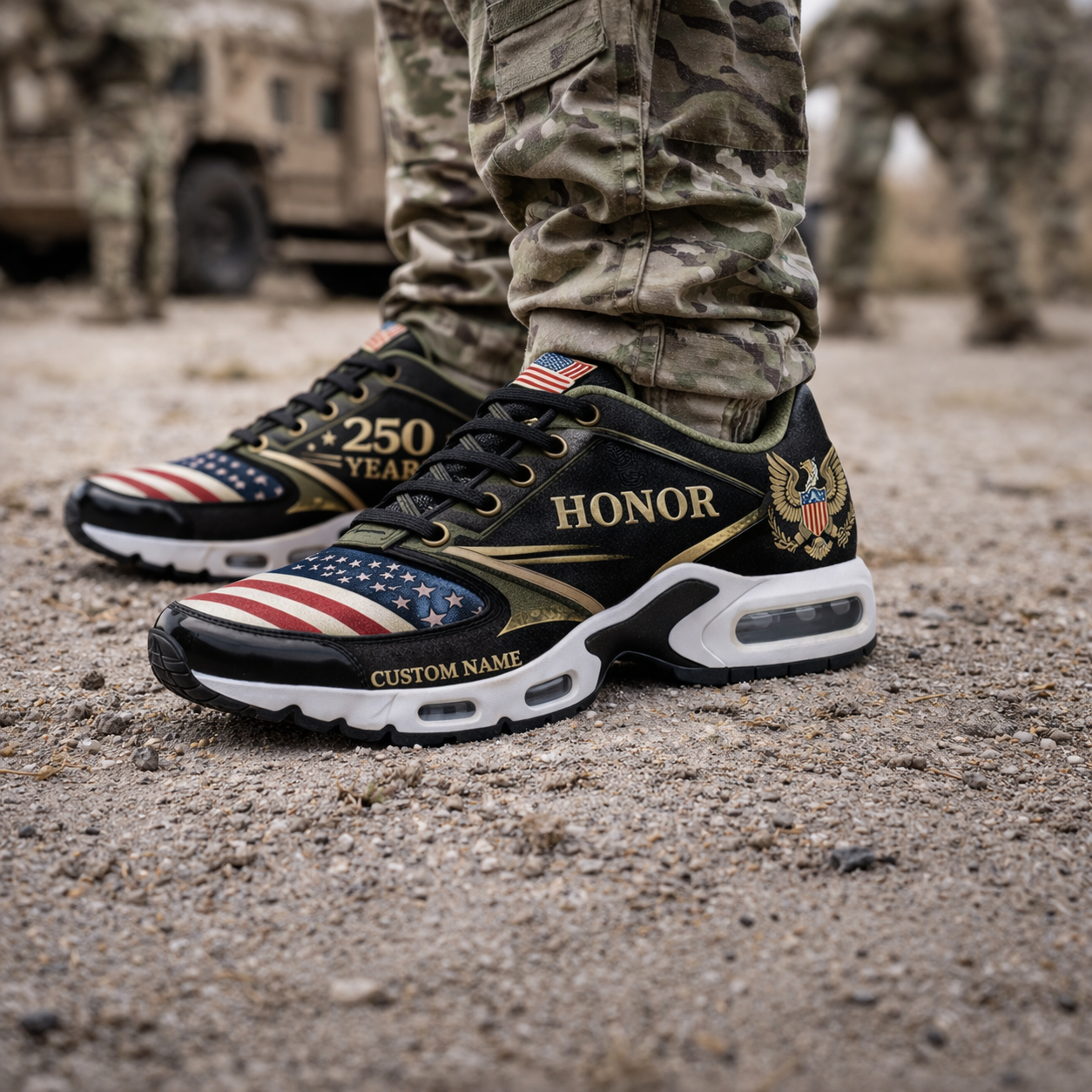 Custom U.S. Army 250th Anniversary USA Printed Sneakers