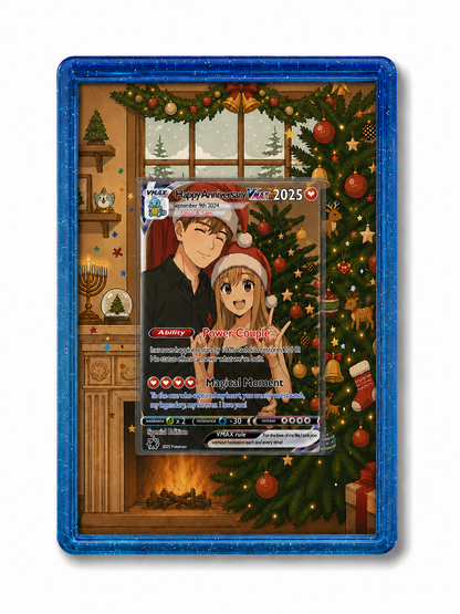 Personalized Pokémon-Inspired Couple Photo Card - Anniversary Edition
