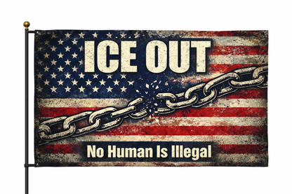 ICE OUT One Side Flag